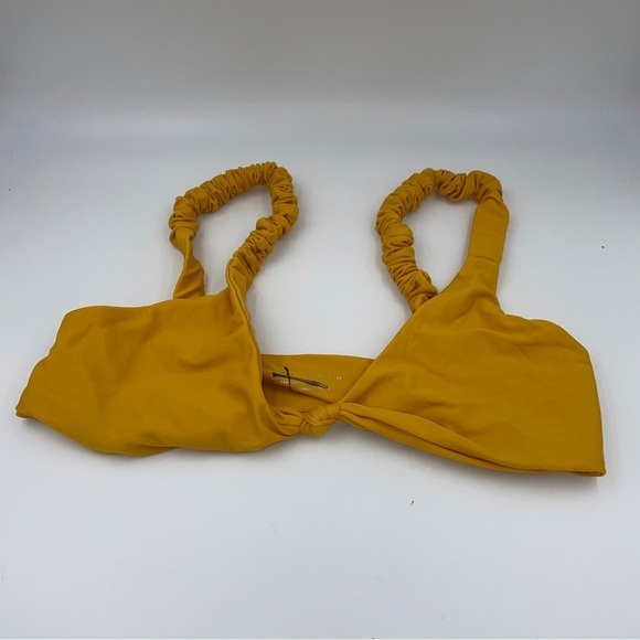 NWOT Ayra Swim Mimosa center knit ruched strap bikini top 12923 - Picture 4 of 7